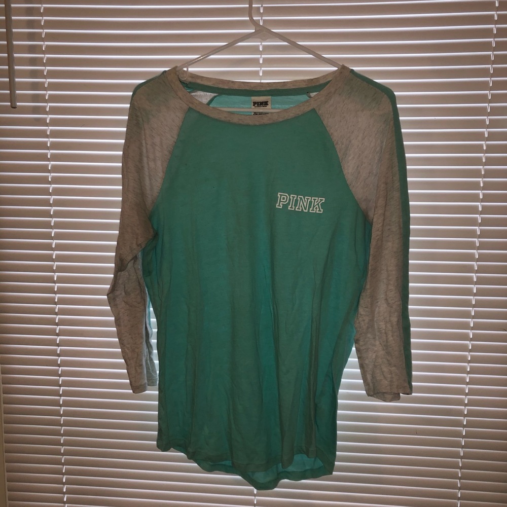 PINK Teal Long sleeve Shirt